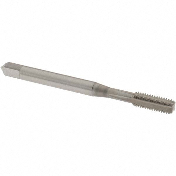 Straight Flute Tap: #10-32, UNF, 4 Flute, Bottoming, 2B, Cobalt, Nitride Finish
