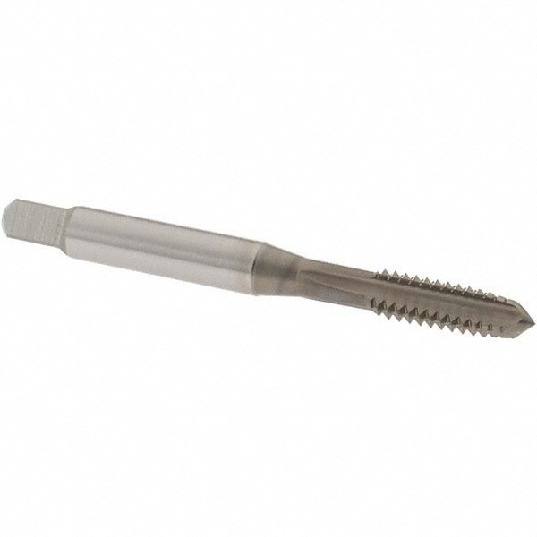 Straight Flute Tap: 1/4-20 UNC, 4 Flutes, Plug, Cobalt, Nitride Coated