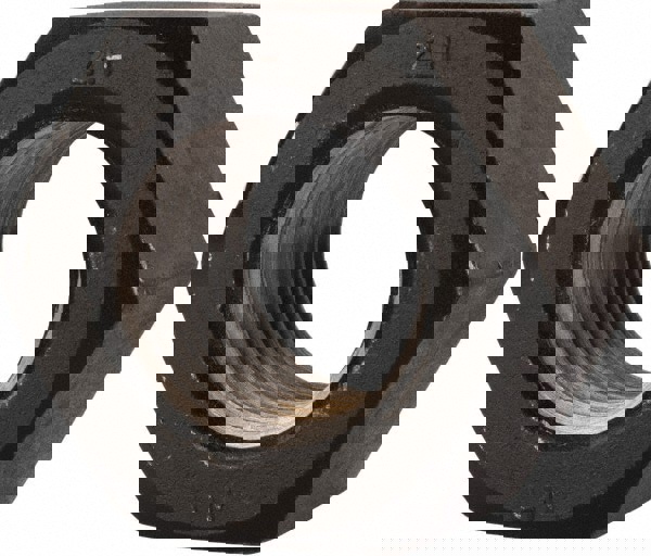 Heavy Hex Nut: 2-1/2-4, Grade A194 Grade 2H Steel, Bright/Uncoated Finish