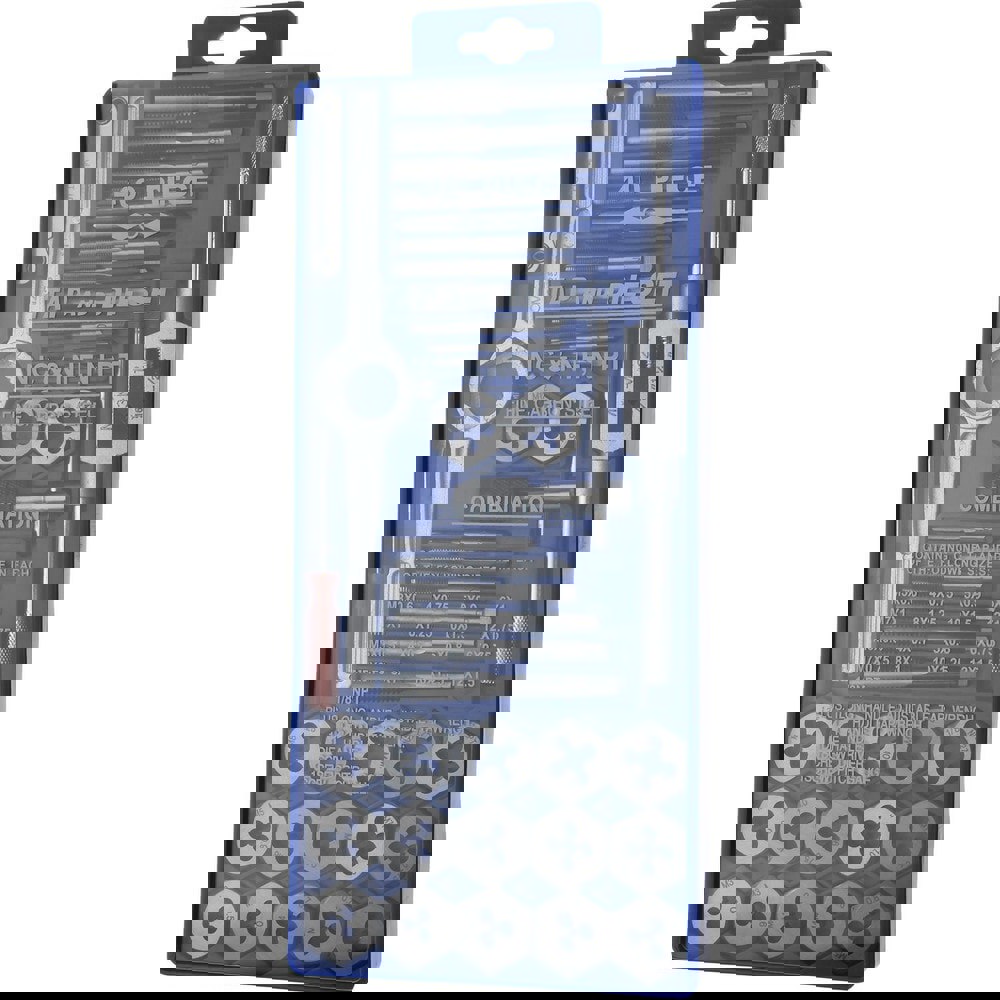 Tap & Die Set: 1/8-27 to 1/8-27 Dies, Metric Coarse, Metric Fine & NPT