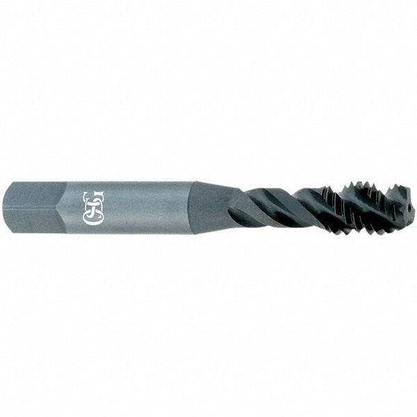 3/8-16 UNC, 3 Flute, 15&deg; Helix, Semi-Bottoming Chamfer, Oxide Finish, Powdered Metal Spiral Flute STI Tap