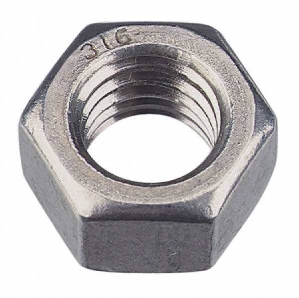 Hex Nut: M10 x 1, Grade 10 & Grade 2H Steel, Zinc-Plated