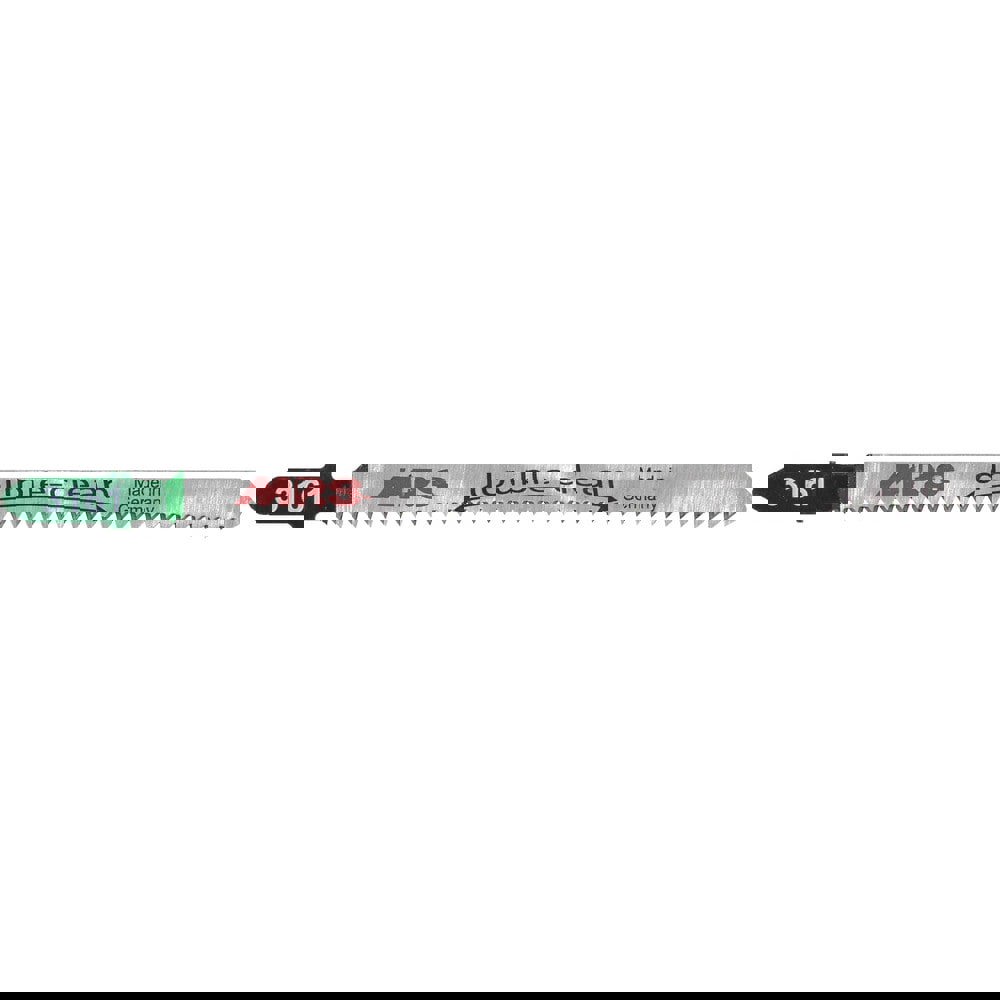 Jig Saw Blades; Blade Material: Alloy Steel ; Blade Length (Inch): 5.1968532 ; Blade Length (mm): 132.0000 ; Blade Width (Decimal Inch): 0.3150 ; Blade Thickness (Decimal Inch): 0.0570 ; Shank Type: T-Shank