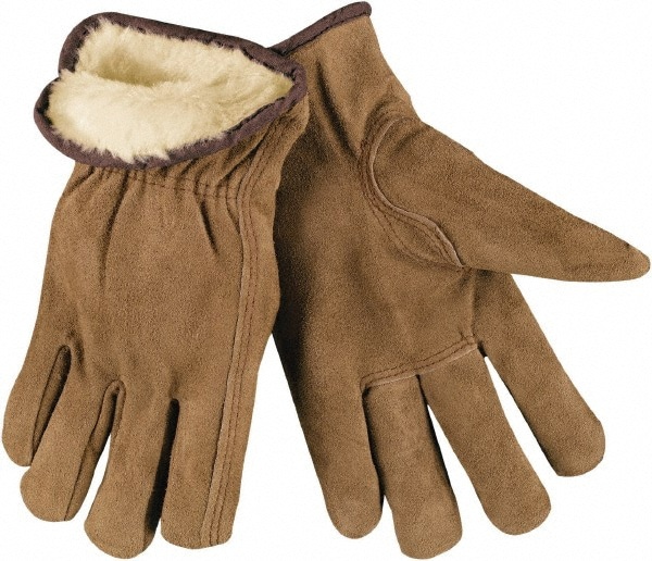 Work & General Purpose Gloves; Lining Material: Pile ; Back Material: Cow Leather ; Cuff Style: Slip-On ; Primary Material: Leather ; Coating Material: Uncoated ; Coating Coverage: Uncoated