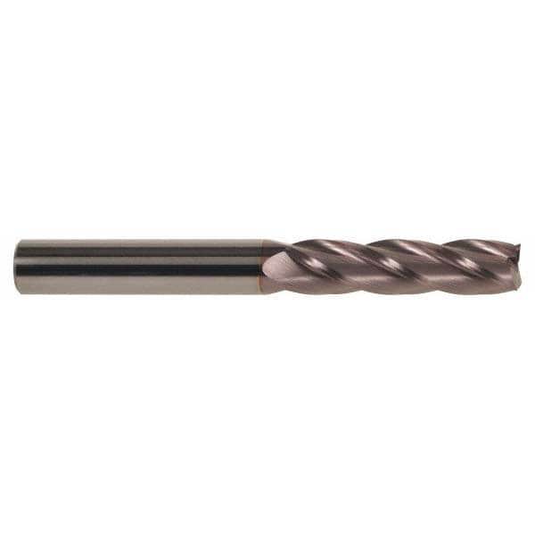 Square End Mill: 3/16'' Dia, 3/4'' LOC, 3/16'' Shank Dia, 2-1/2'' OAL, 4 Flutes, Solid Carbide