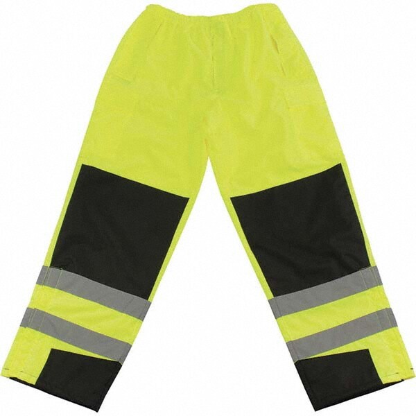 Work Pants: High-Visibility, Medium, Polyester, High-Visibility Yellow