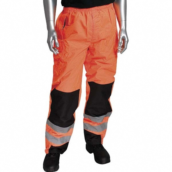 Work Pants: High-Visibility, 5X-Large, Polyester, High-Visibility Orange