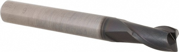 Square End Mill: 6.00 mm Dia, 9.00 mm LOC, 2 Flute, Solid Carbide
