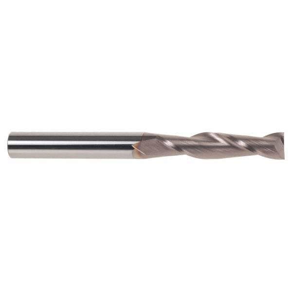 Square End Mill: 3/16'' Dia, 3/4'' LOC, 3/16'' Shank Dia, 2-1/2'' OAL, 2 Flutes, Solid Carbide