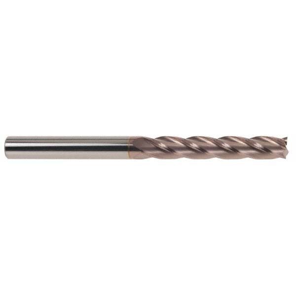Square End Mill: 1/2'' Dia, 3'' LOC, 1/2'' Shank Dia, 6'' OAL, 4 Flutes, Solid Carbide