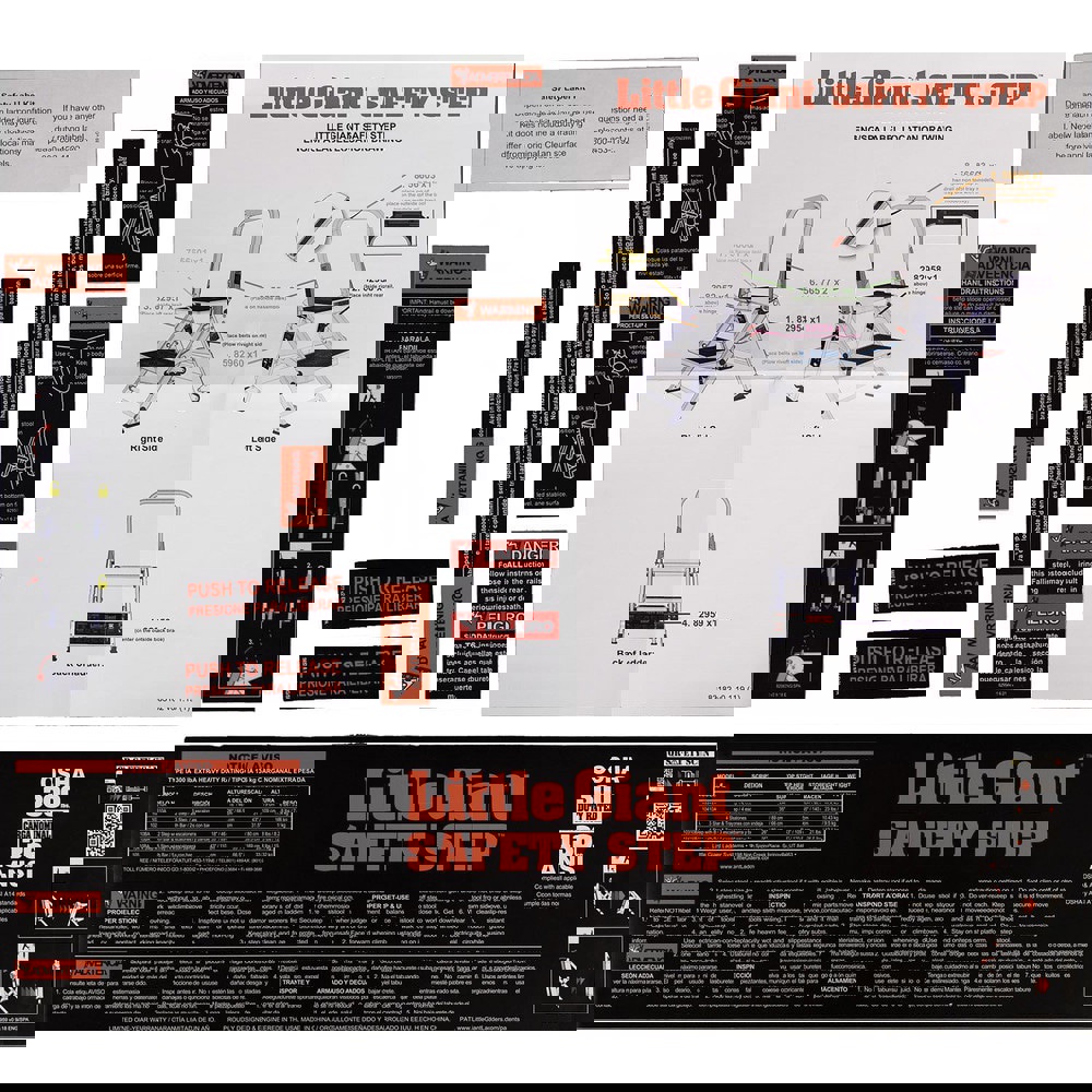 Ladder Accessories; Accessory Type: Replacement Labels ; For Use With: Safety Step ; Material: Plastic ; Overall Height: 0.01in ; Overall Length: 9.50 ; Overall Width: 4