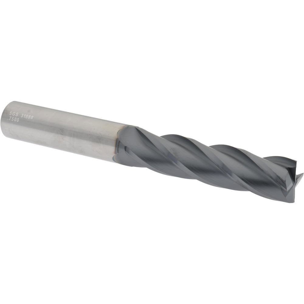 Square End Mill: 3/4'' Dia, 3'' LOC, 3/4