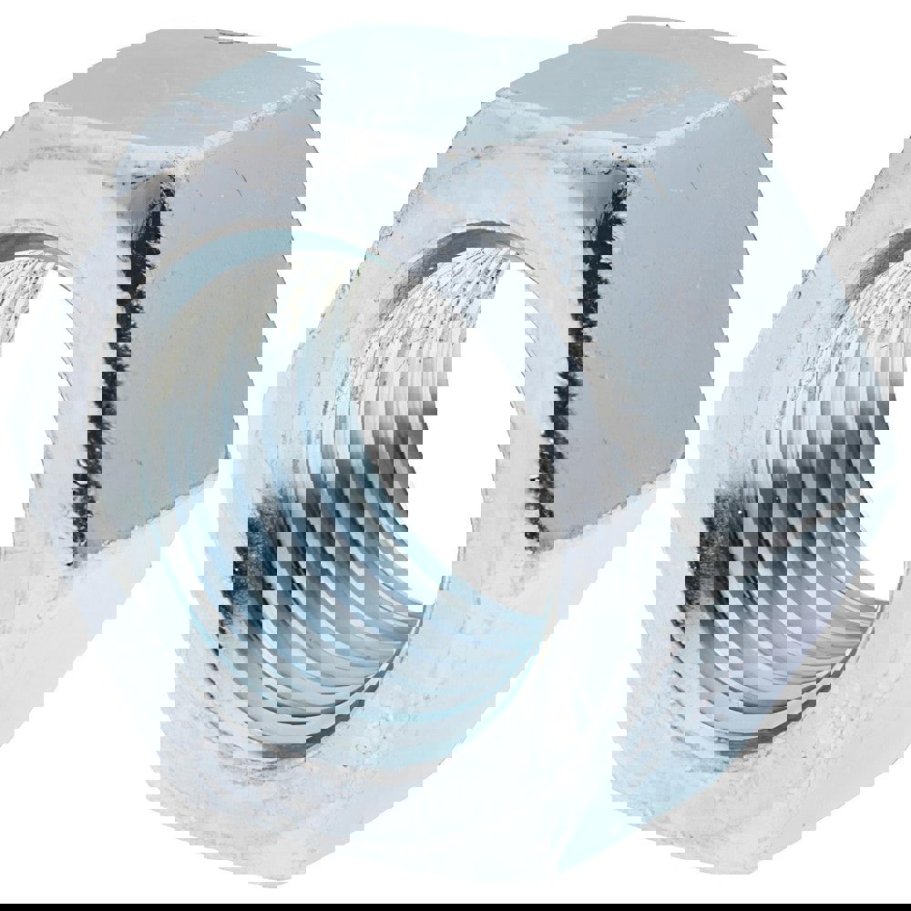 Hex Nut: 1-8, Grade 2 Steel, Zinc Finish