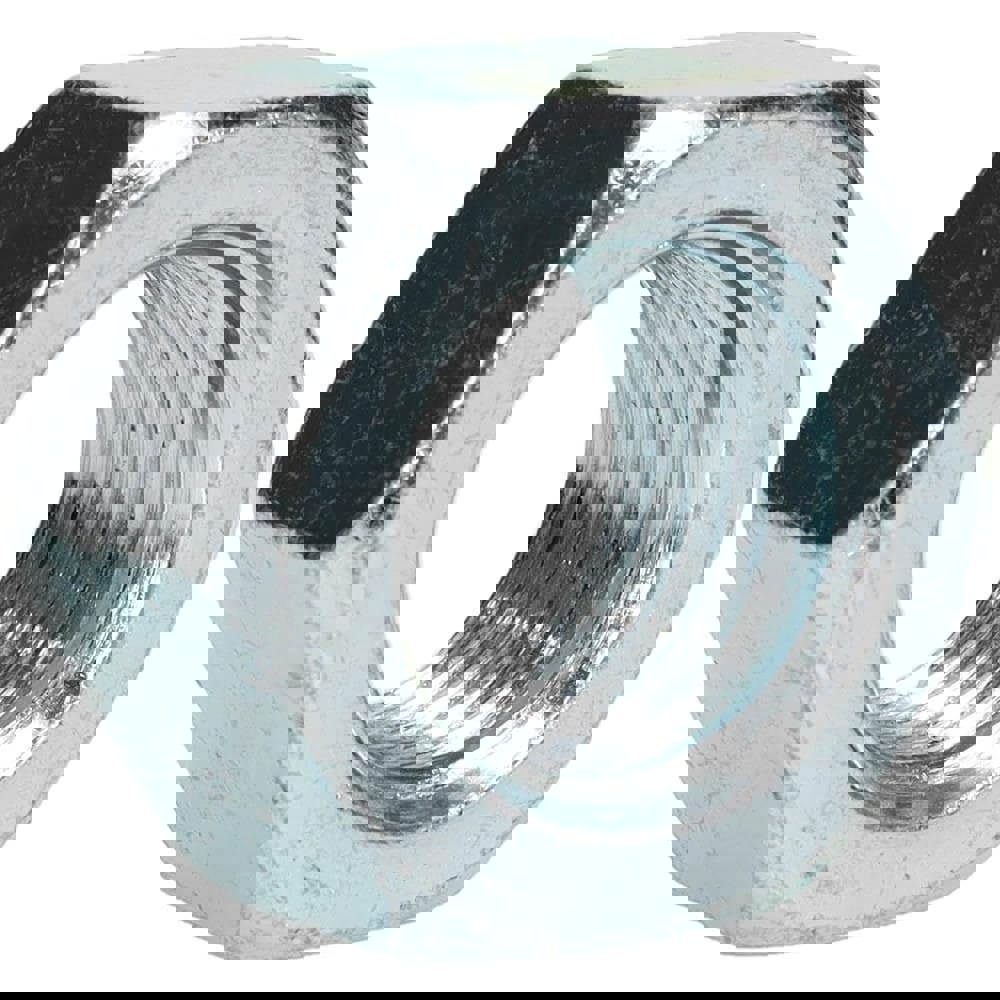 Hex Nut: 1-1/4-7, Grade 2 Steel, Zinc Finish