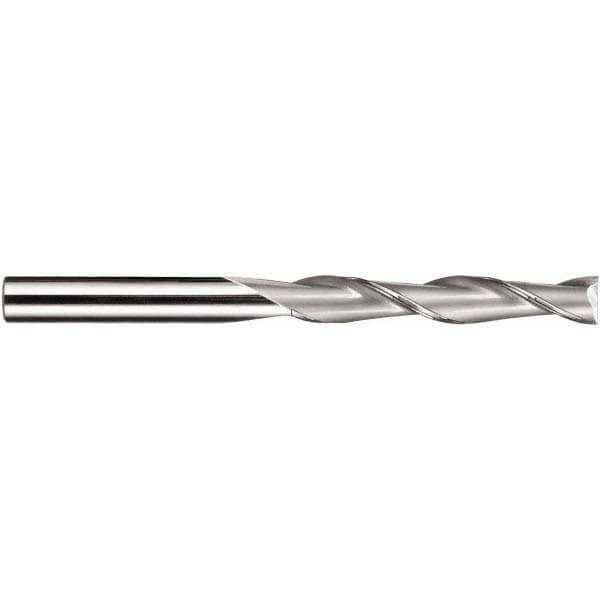 Square End Mill: 1/4'' Dia, 1-1/2'' LOC, 1/4'' Shank Dia, 4'' OAL, 2 Flutes, Solid Carbide