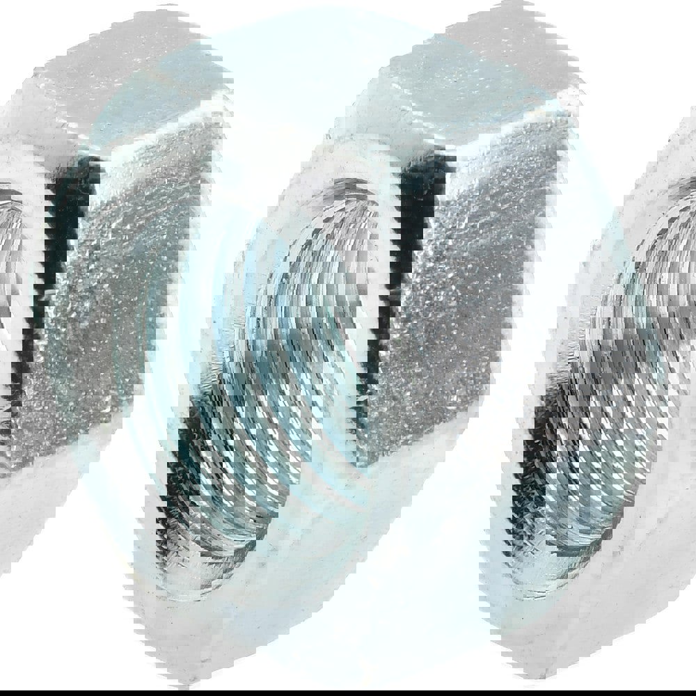 Hex Nut: 3/8-24, Grade 2 Steel, Zinc Finish