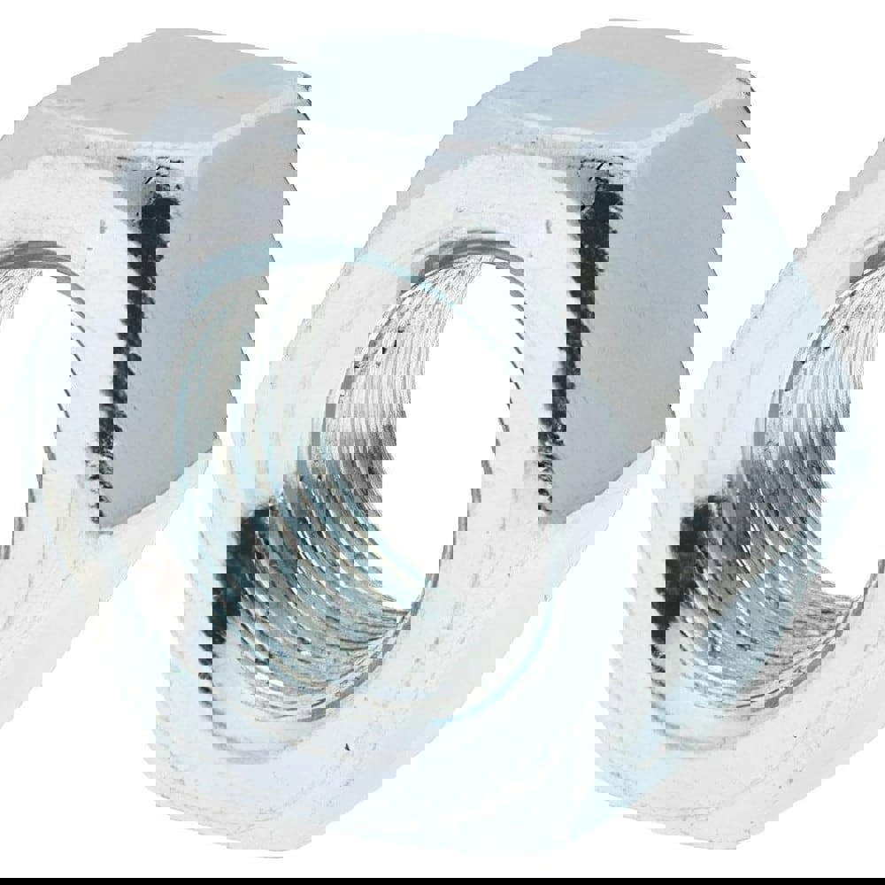 Hex Nut: 7/16-20, Grade 2 Steel, Zinc Finish