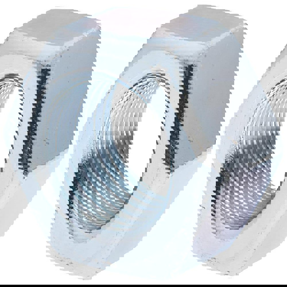 Hex Nut: 1/2-20, Grade 2 Steel, Zinc Finish