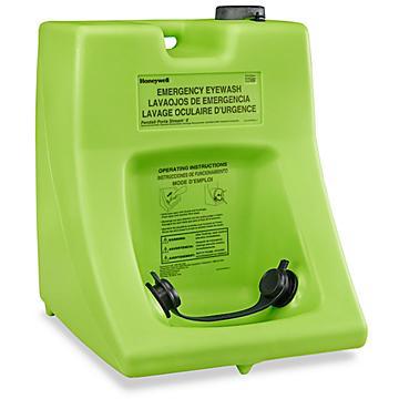 Portable Eye Wash Stations; Material: Polyethylene ; Maximum Flow Rate: 0.4GPM ; Duration of Flow: 15 ; Overall Width: 20in ; Standards: ANSI Z358.1-2014 ; UNSPSC Code: 46181810
