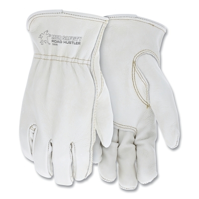 Work Gloves: Road Hustler 3200, Size Medium, Not Lined, Cowhide Leather, General Purpose