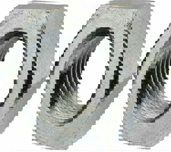 Heavy Hex Nut: 1-1/2-6, Grade 2 Steel, Zinc Finish