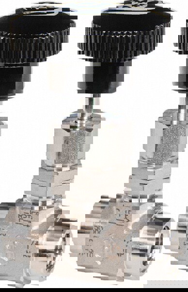 Needle Valve: Round Knob Handle, Angled, 1/4