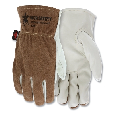 Work Gloves: Memphis 3204, Size Medium, Cowhide Leather Lined, Cowhide Leather, General Purpose