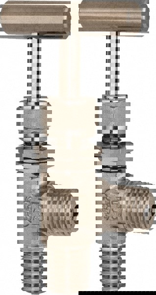 Needle Valve: Round Knob Handle, Angled, 1/4