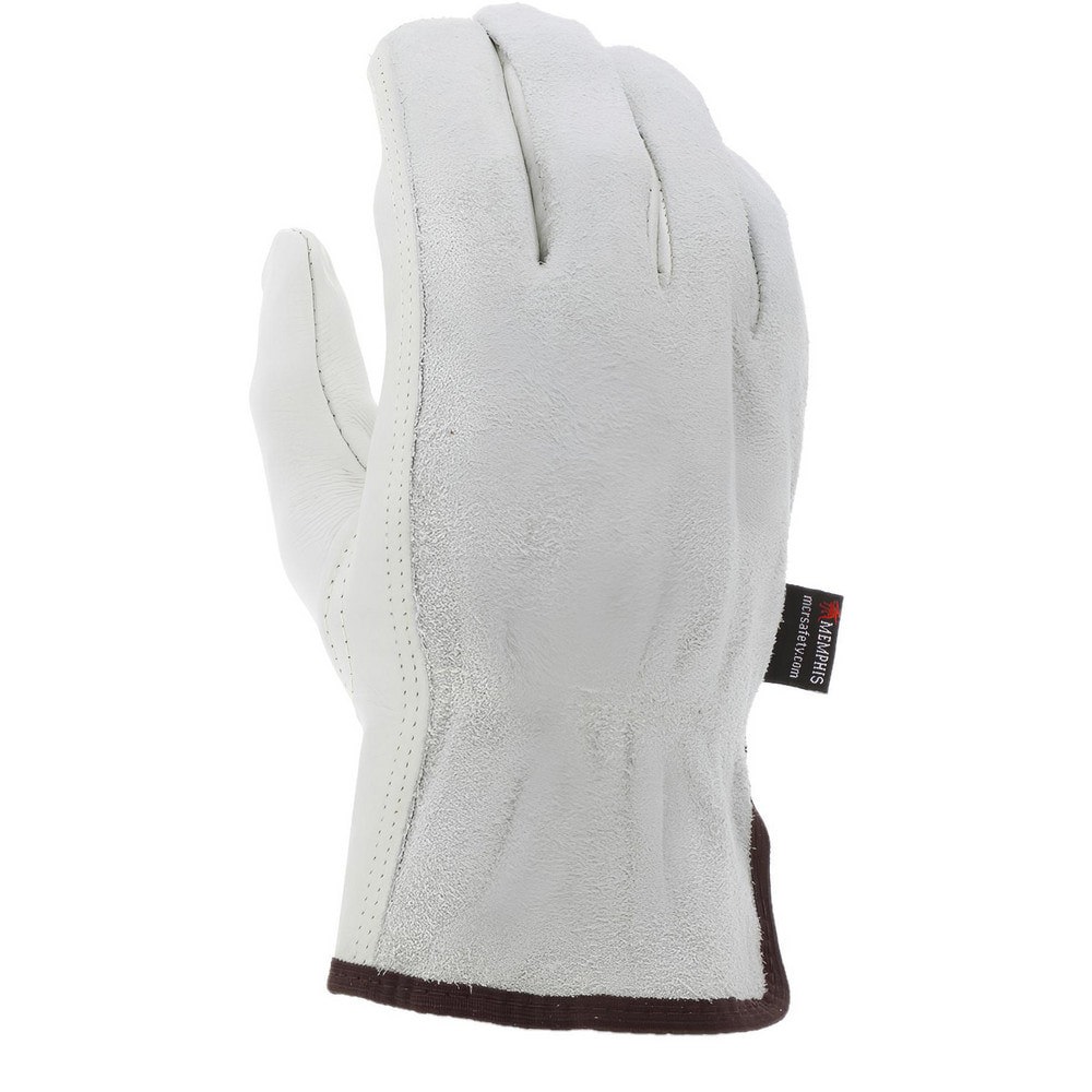 Work Gloves: Memphis 32056, Size Medium, Cowhide Leather Lined, Cowhide Leather, General Purpose