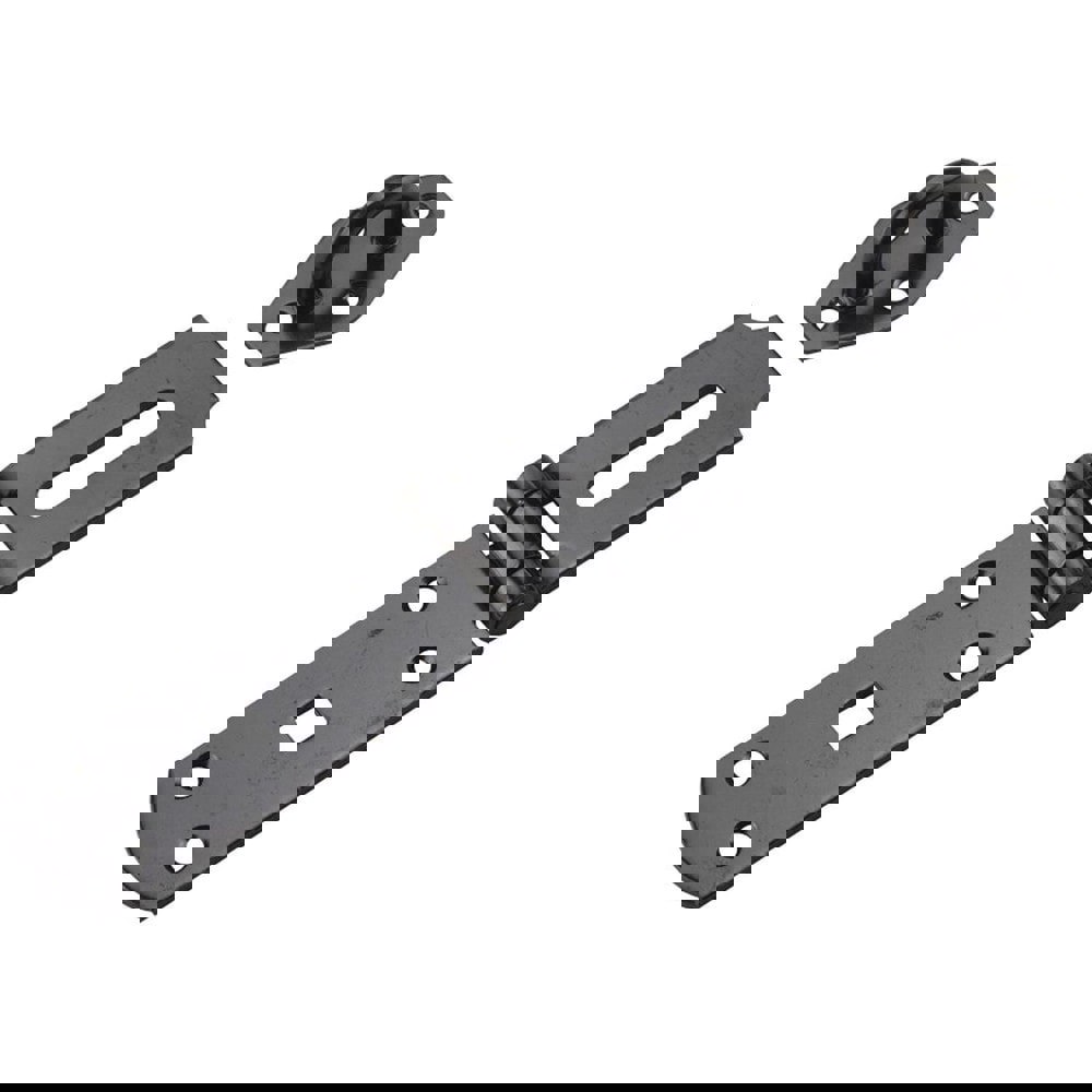 Hasps; Hasp Type: Conventional ; Material: Steel ; Arm Length: 5.38 in ; Finish: Black Powder Coated ; Arm Width: 1.97in ; Overall Length: 9.17