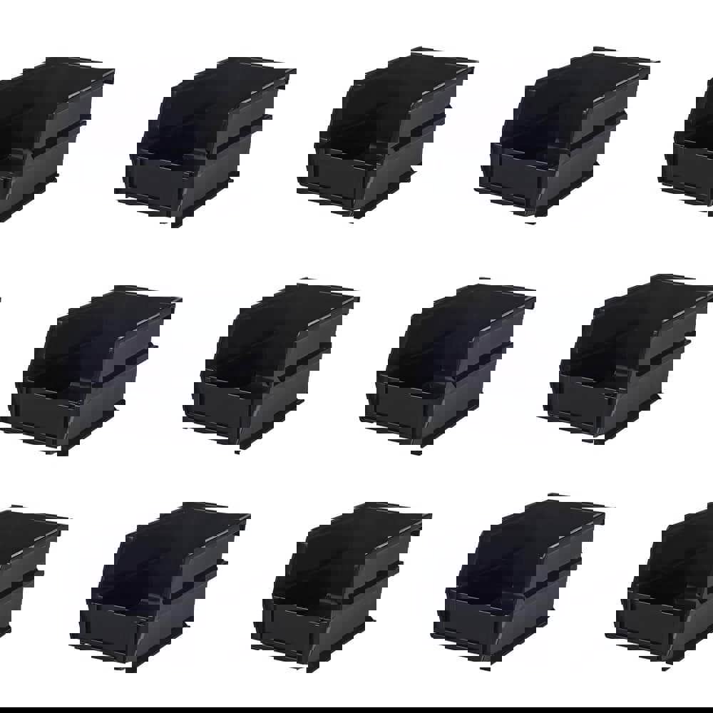 Plastic Hang, Stack & Nest Bin: Black, 4-3/4 x 2-13/16 x 3-9/16