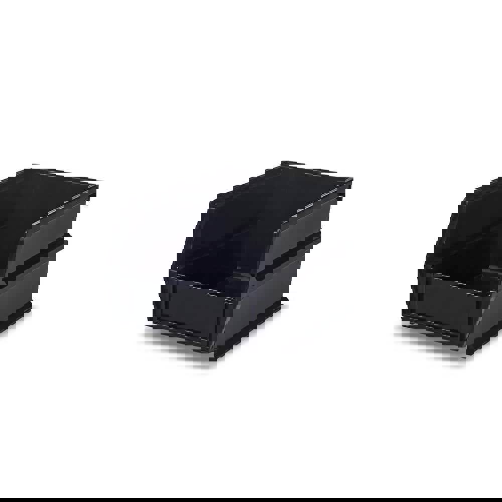 Plastic Hang, Stack & Nest Bin: Black, 4-3/4 x 2-13/16 x 3-9/16