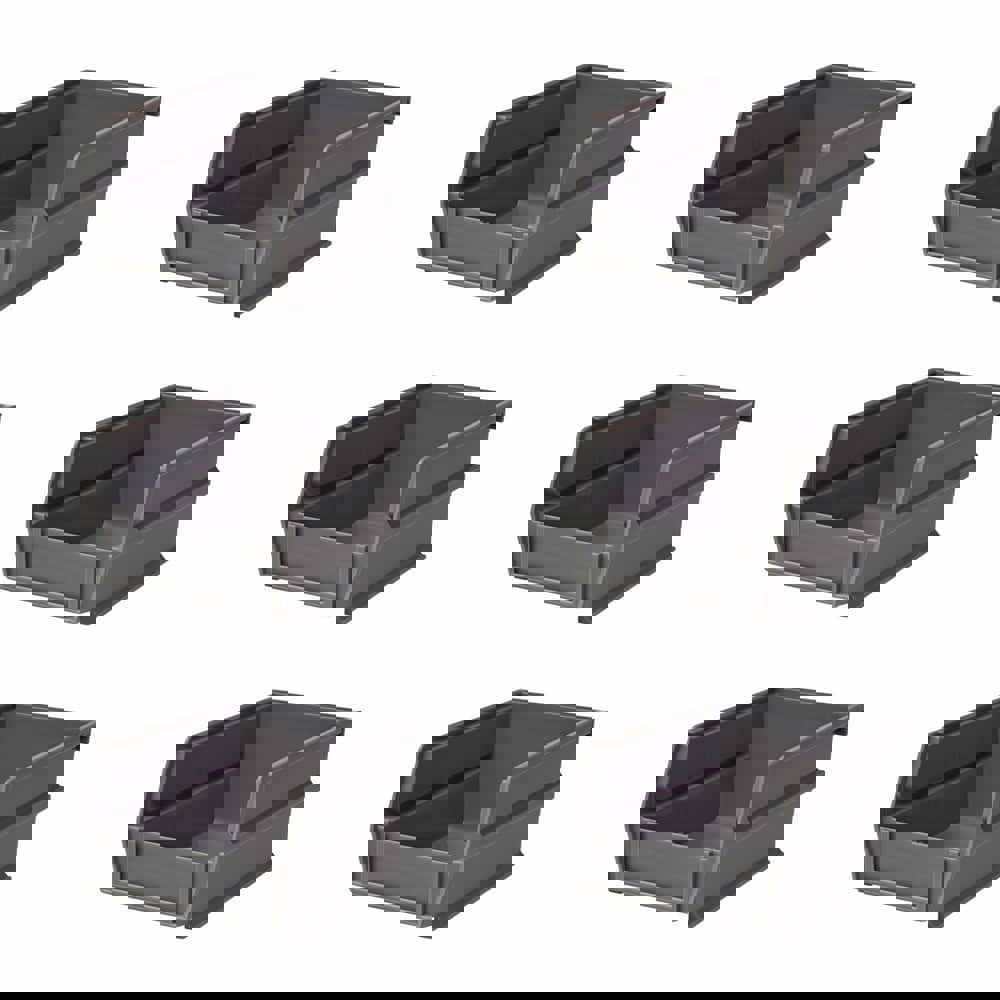 Plastic Hang, Stack & Nest Bin: Gray, 4-3/4 x 2-13/16 x 3-9/16