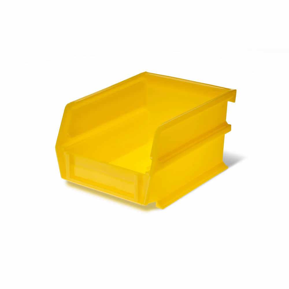 Plastic Hopper Stacking Bin: Yellow, 4-3/4 x 2-13/16 x 3-9/16