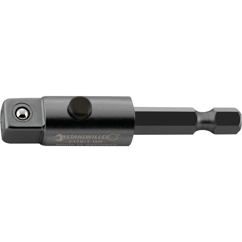 Socket Adapters & Universal Joints; Adapter Type: Impact ; Male Size: 3/8 in ; Female Size: 3/8 Socket Drive to 1/4 Hex ; Male Drive Style: Square ; Overall Length (Inch): 2in ; Finish: Gunmetal