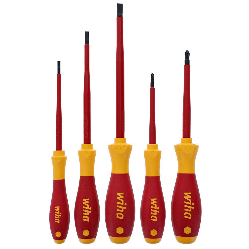 Screwdriver Sets; Screwdriver Types Included: Philips , Slotted ; Container Type: None ; Tether Style: Not Tether Capable ; Number Of Pieces: 5 ; Insulated: Yes