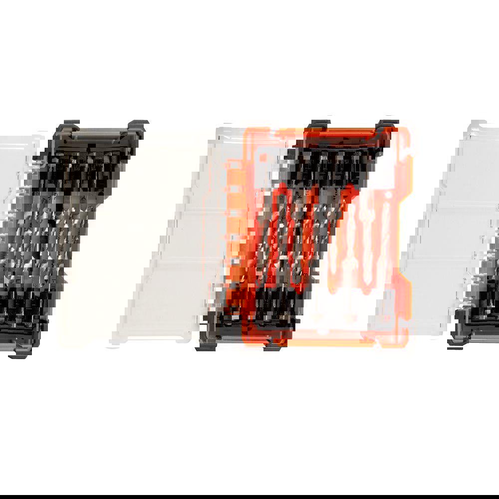 Combination Drill & Tap Sets; Minimum Thread Size (Inch): #6-32 in; #6-32; Minimum Thread Size (mm): #6-32 in; Minimum Thread Size: #6-32 in; Maximum Thread Size (mm): 1/4-20 in; Maximum Thread Size (Inch): 1/4-20; Maximum Thread Size: 1/4-20 in; Overall