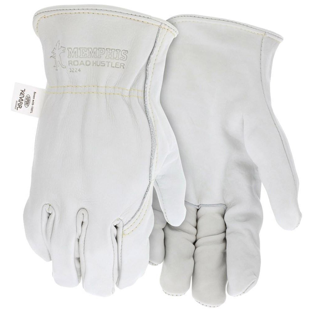 Work Gloves: Road Hustler 3224, Size Medium, Cowhide Leather Lined, Cowhide Leather, General Purpose