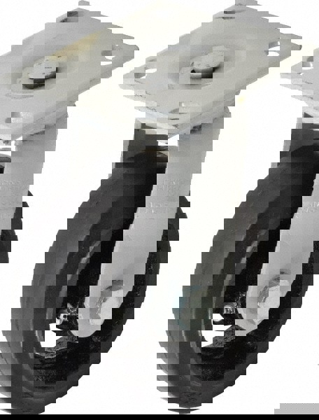 Swivel Top Plate Caster: Mold on Rubber, 5