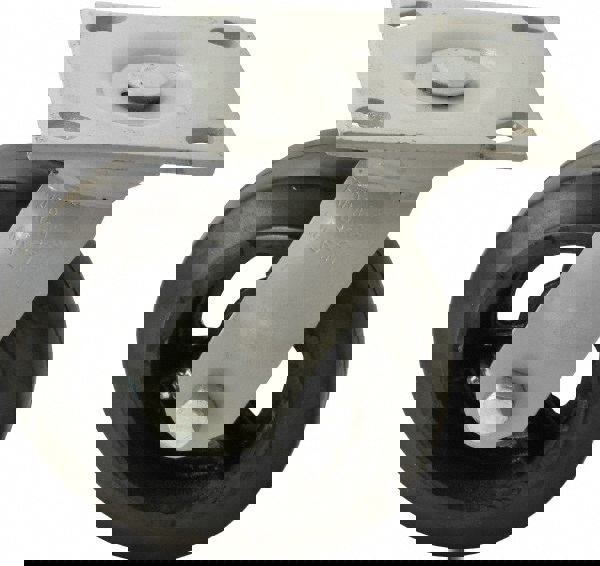 Swivel Top Plate Caster: Mold on Rubber, 6