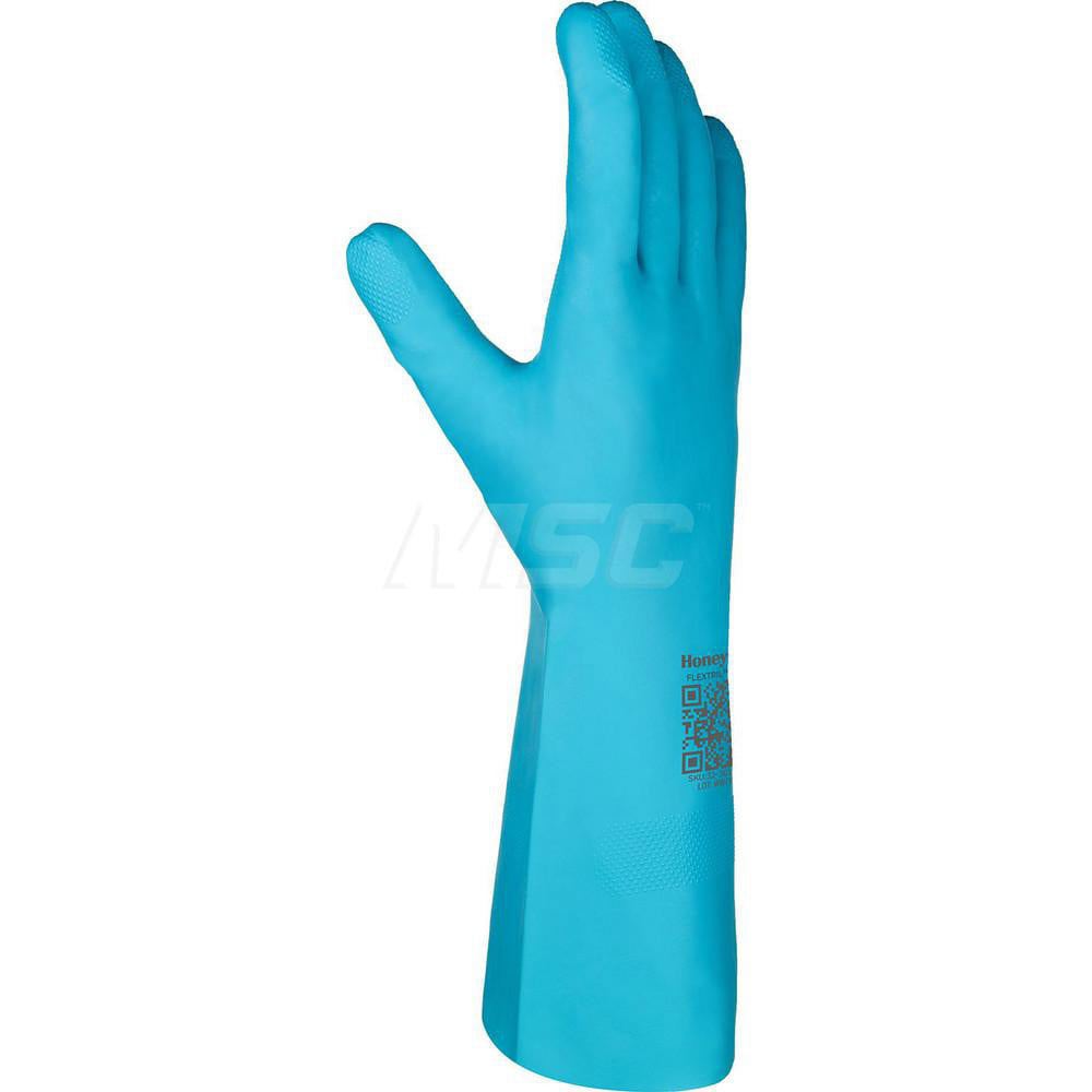 Chemical Resistant Gloves: Large, 11 mil Thick, Nitrile-Coated, Nitrile, Unsupported
