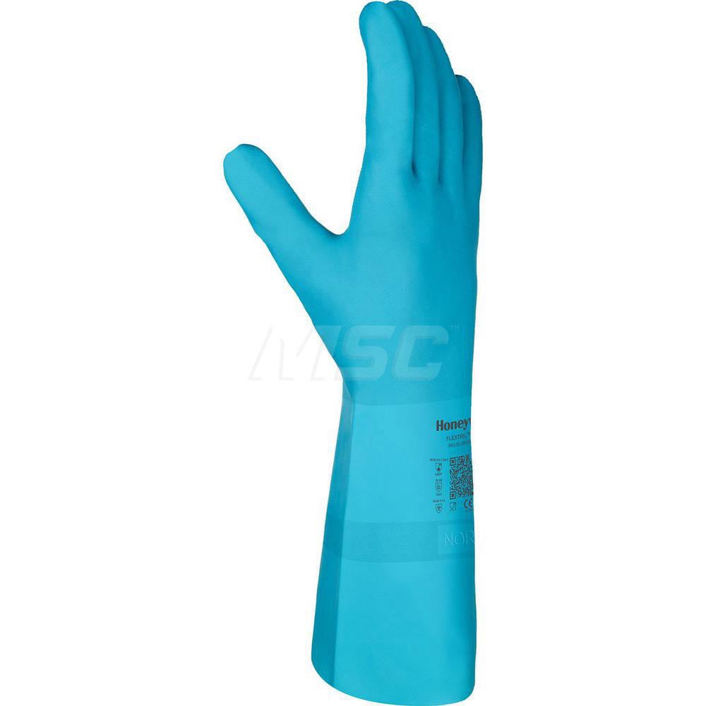 Chemical Resistant Gloves: Large, 15 mil Thick, Nitrile-Coated, Nitrile, Supported