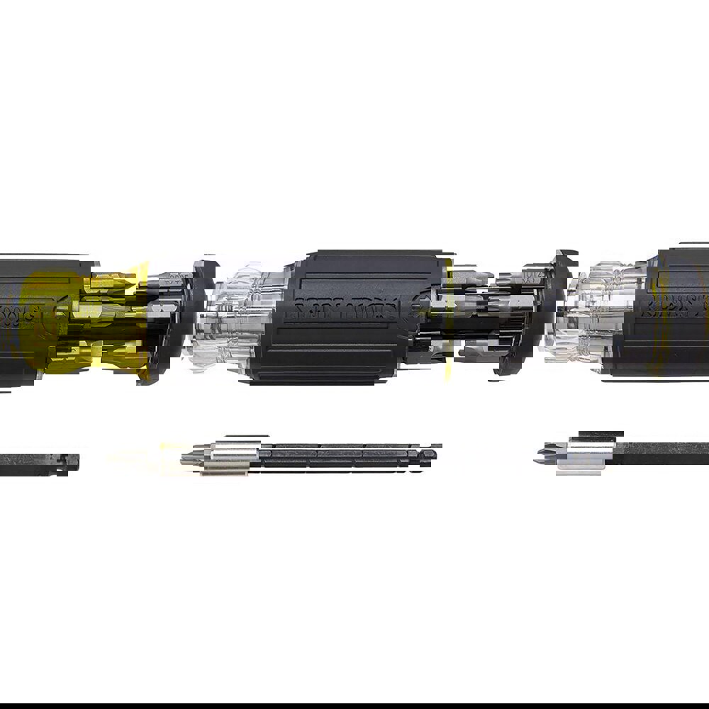 Bit Screwdrivers; Tip Type: Nutdriver; Phillips; Square; Torx ; Torx Size: T10; T15; T20; T25 ; Phillips Point Size: #0;#1;#2;#3 ; Slotted Point Size: 3/16 in (4.8 mm); 1/4 in (6.4 mm) ; Handle Type: Cushion Grip ; Overall Length (Decimal Inch): 9.7300