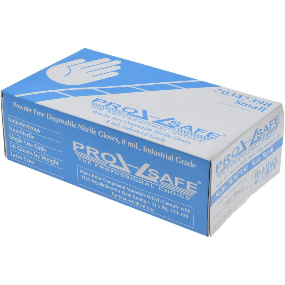 Disposable Glove: Size Small, 8.0 mil, Nitrile, General Purpose Grade, Powder-Free