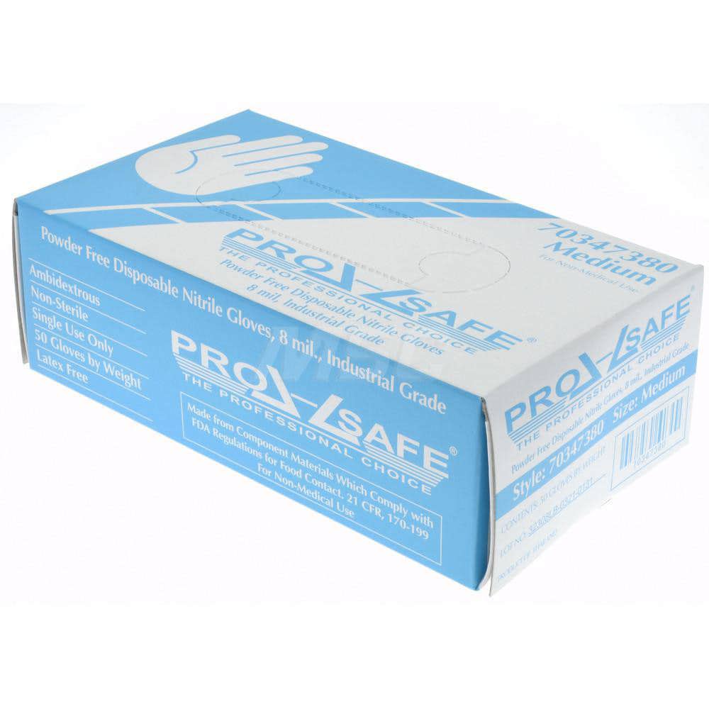 Disposable Glove: Size Medium, 8.0 mil, Nitrile, General Purpose Grade, Powder-Free