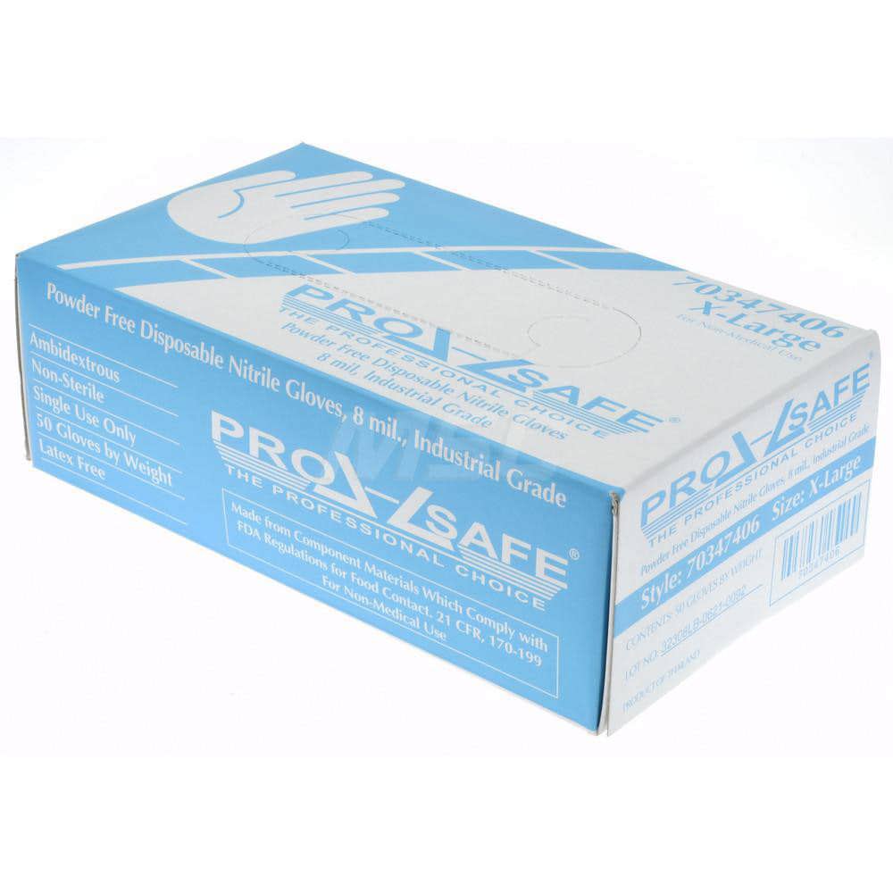 Disposable Glove: Size X-Large, 8.0 mil, Nitrile, General Purpose Grade, Powder-Free