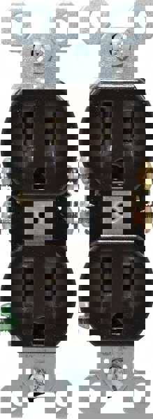 Straight Blade Duplex Receptacle: NEMA 5-15R, 15 Amps, Self-Grounding