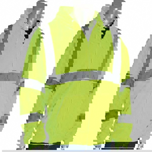 Work Shirt: High-Visibility, Hooded, Medium, Fleece, High-Visibility Yellow, 2 Pocket