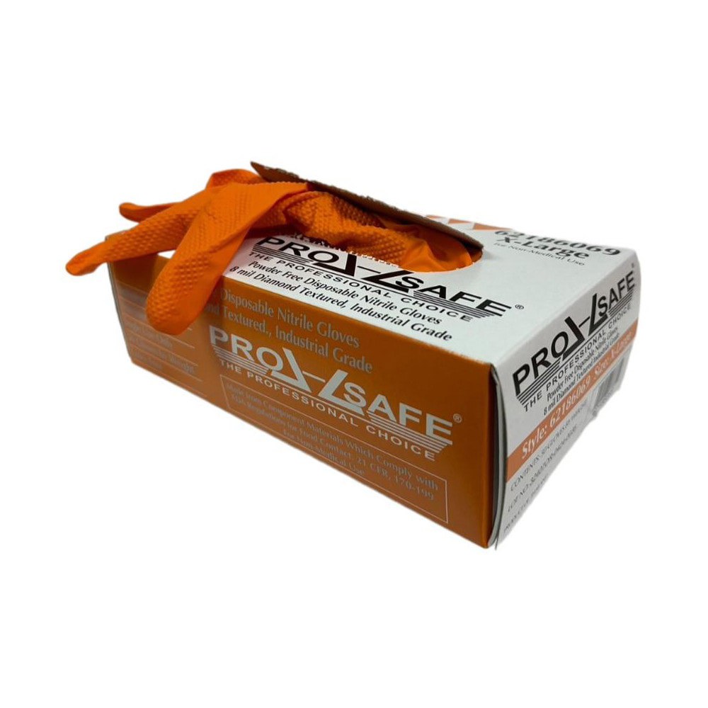 Disposable/Single Use Gloves; Primary Material: Nitrile ; Thickness (mil): 8.0 ; Grip Surface: Diamond Textured (Full) ; Grade: General Purpose ; Cuff Type: Regular ; Length (Inch): 9.0