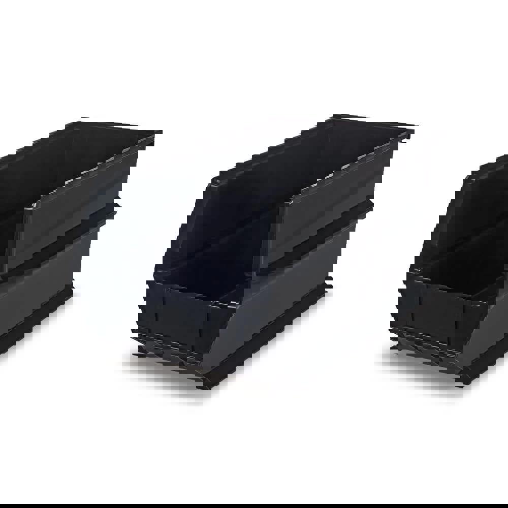 Plastic Hang, Stack & Nest Bin: Black, 14 x 6-3/4 x 6-11/16